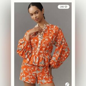 FARM Rio Orange Floral Romper